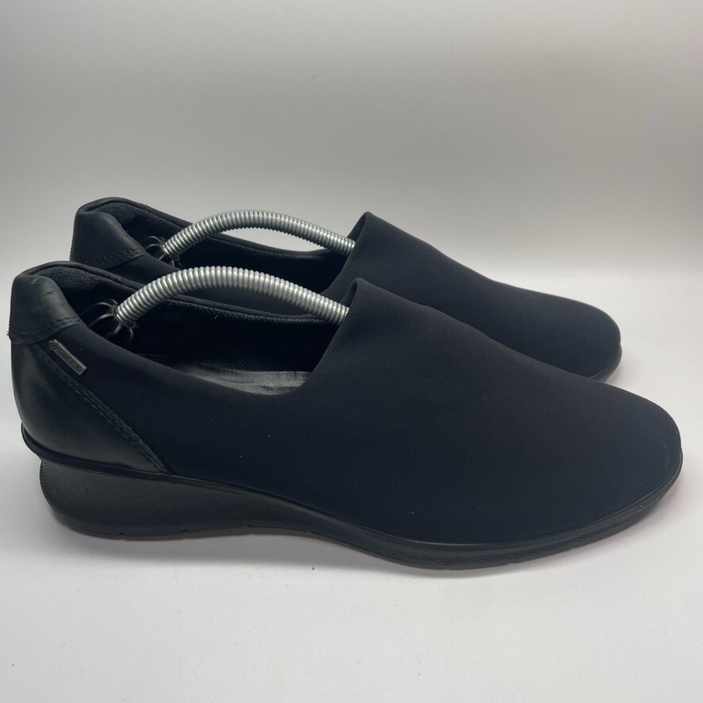 Ecco Felicia Loafers Women's 40 US 9 Stretch Slip On Wedge Black Comfort‎ Office
